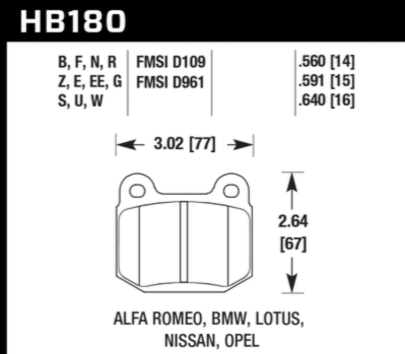 Hawk 1984-1986 Alfa Romeo GTV-6 2.5 HPS 5.0 Front Brake Pads - Premium Brake Pads - Performance from Hawk Performance - Just $132.29! Shop now at WinWithDom INC. - DomTuned