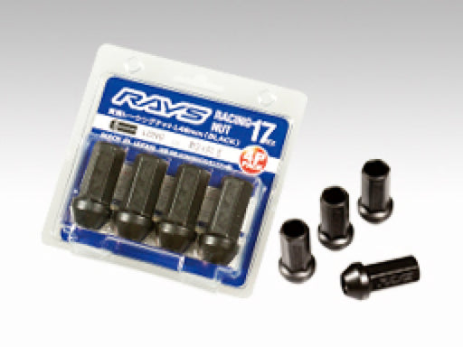 Rays 17 Hex L48 Racing Nut 12x1.5 - Black (4 Pieces) - Premium Lug Nuts from Rays - Just $33.25! Shop now at WinWithDom INC. - DomTuned