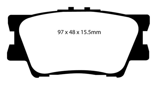 EBC 12-17 Toyota Camry 2.5L Yellowstuff Rear Brake Pads - Premium Brake Pads - Performance from EBC - Just $139.69! Shop now at WinWithDom INC. - DomTuned