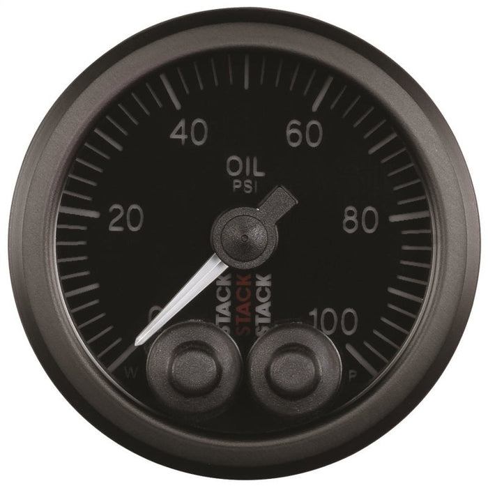 Autometer Stack Instruments Pro Control 52mm 0-100 PSI Oil Pressure Gauge - Black (1/8in NPTF Male) - Premium Gauges from AutoMeter - Just $361.66! Shop now at WinWithDom INC. - DomTuned