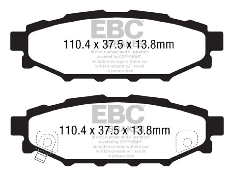 EBC 08-10 Subaru Impreza 2.5 Bluestuff Rear Brake Pads - Premium Brake Pads - Racing from EBC - Just $128.87! Shop now at WinWithDom INC. - DomTuned