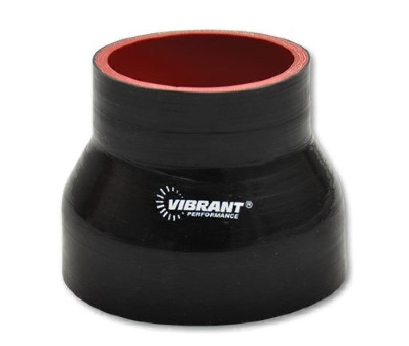 Vibrant 4 Ply Reducer Couper 4.0in ID x 3.50in ID x 4.50in Long - Black - Premium Silicone Couplers & Hoses from Vibrant - Just $47.99! Shop now at WinWithDom INC. - DomTuned