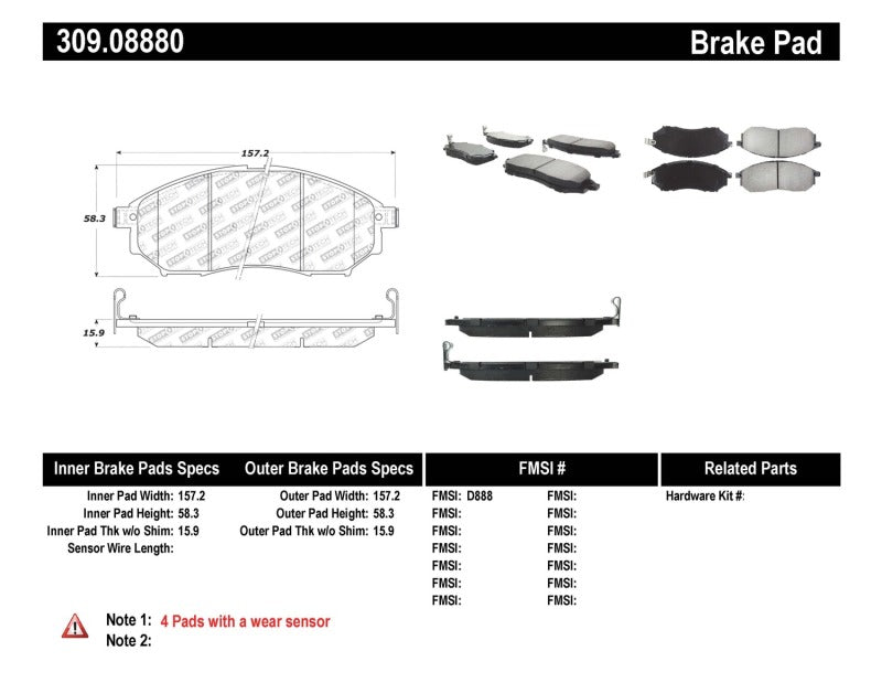 StopTech Performance 06-08 350Z w/ Std Brakes / 06-08 Infiniti G35 Front Brake Pads