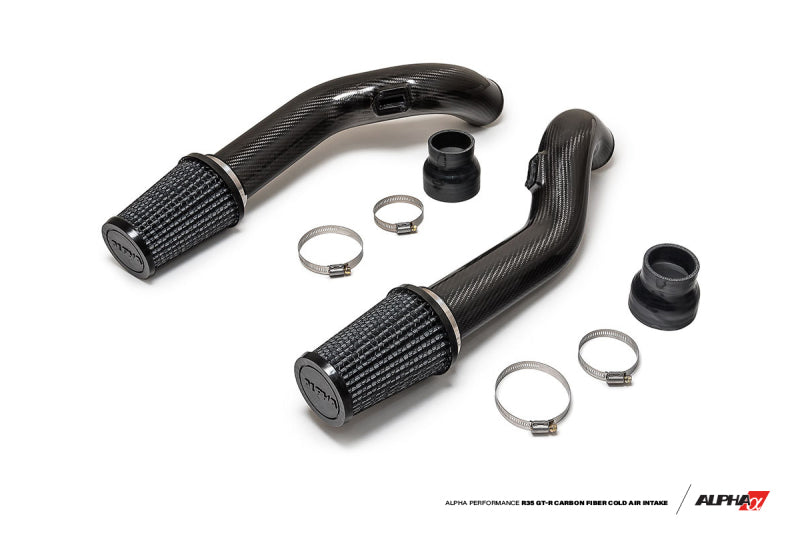 AMS Performance 2009+ Nissan GT-R R35 (CBA/DBA) Alpha Carbon Fiber Intake Pipes for Stock Turbos - Premium Air Intake Components from AMS - Just $931.15! Shop now at WinWithDom INC. - DomTuned