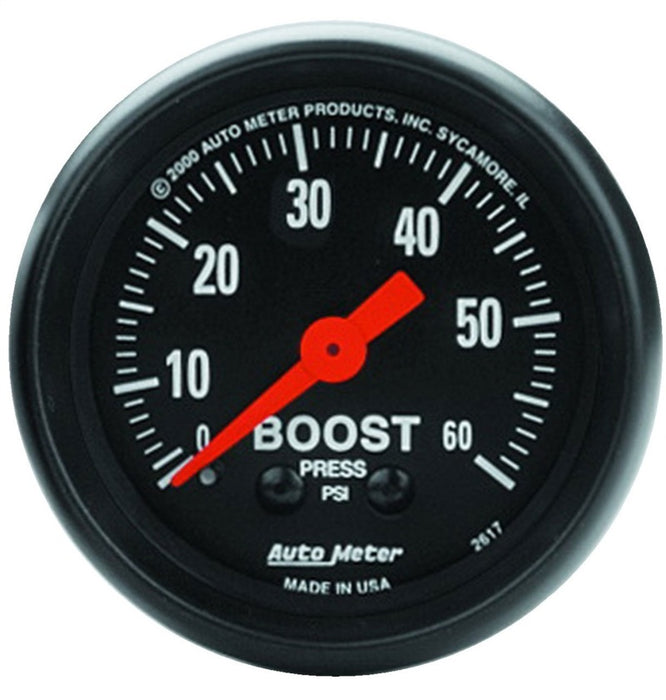 Autometer Z Series 52mm 0-60 PSI Mechanical Boost Gauge