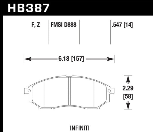 Hawk 06-09 350z/ 05-08 G35 w/o Brembo Performance Ceramic Street Front Brake Pads - Premium Brake Pads - Performance from Hawk Performance - Just $95.39! Shop now at WinWithDom INC. - DomTuned