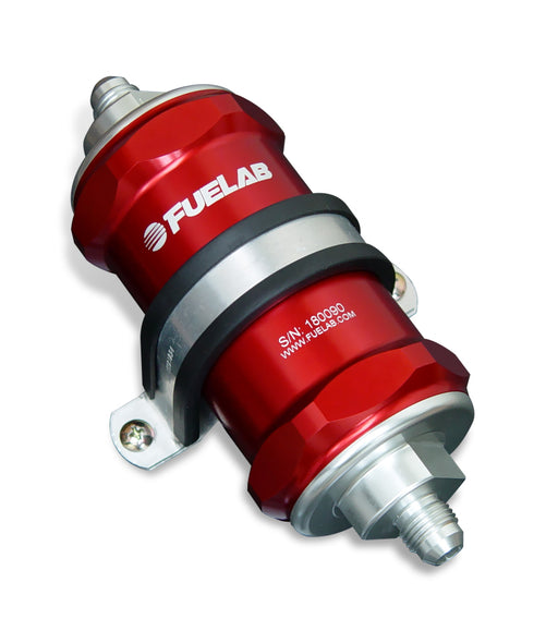 Fuelab 818 In-Line Fuel Filter Standard -6AN In/Out 10 Micron Fabric - Red - Premium Fuel Filters from Fuelab - Just $143! Shop now at WinWithDom INC. - DomTuned