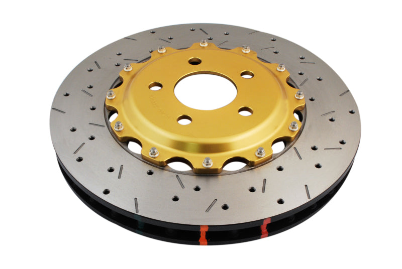 DBA 04-07 STi/2017 BRZ w/Perf. Pkg. 10 Hole Front Drilled/Slotted 5000 Series 2 Pc Rotor w/Gold Hat - Premium Brake Rotors - 2 Piece from DBA - Just $583.21! Shop now at WinWithDom INC. - DomTuned