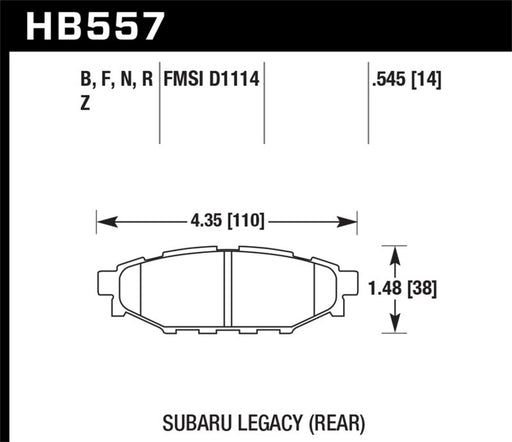 Hawk 08 WRX Rear HPS Street Brake Pads - Premium Brake Pads - Performance from Hawk Performance - Just $116.99! Shop now at WinWithDom INC. - DomTuned