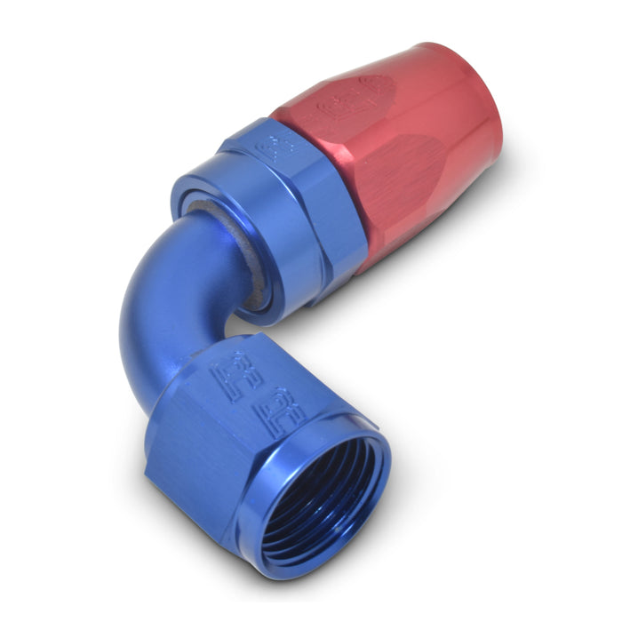 Russell Performance -6 AN Red/Blue 90 Degree Full Flow Hose End - Premium Fittings from Russell - Just $17.96! Shop now at WinWithDom INC. - DomTuned