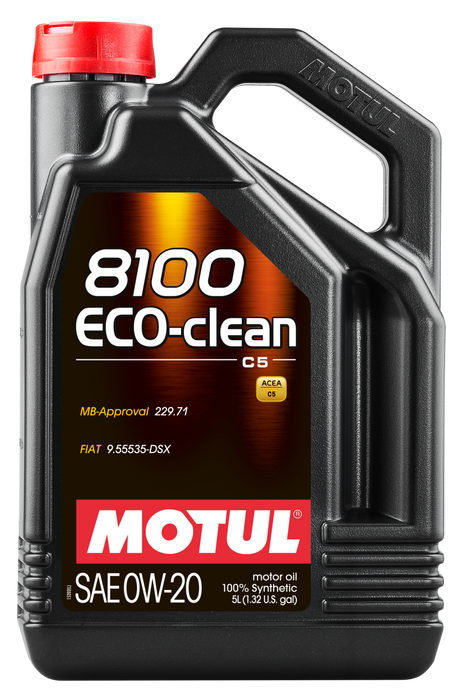 Motul 5L Synthetic Engine Oil 8100 0W20 Eco-Clean - Premium Motor Oils from Motul - Just $222.05! Shop now at WinWithDom INC. - DomTuned