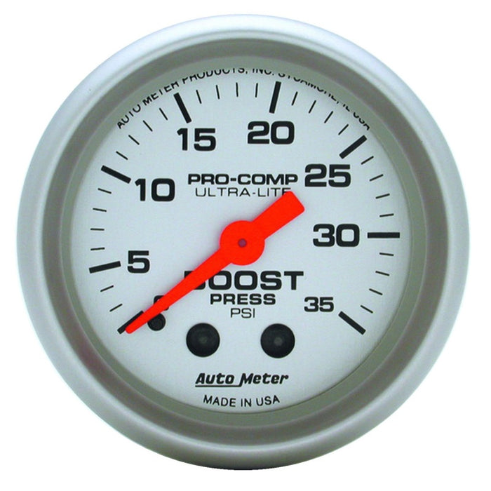 Autometer Ultra-Lite 52mm 35 PSI Mechanical  Boost Gauge - Premium Gauges from AutoMeter - Just $101.36! Shop now at WinWithDom INC. - DomTuned