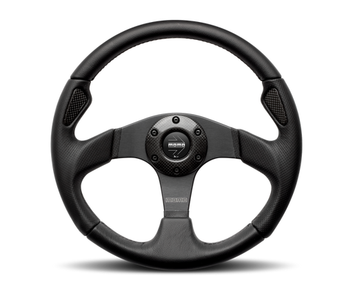 Momo Jet Steering Wheel 350 mm -  Black AirLeather/Black Spokes - Premium Steering Wheels from MOMO - Just $279! Shop now at WinWithDom INC. - DomTuned