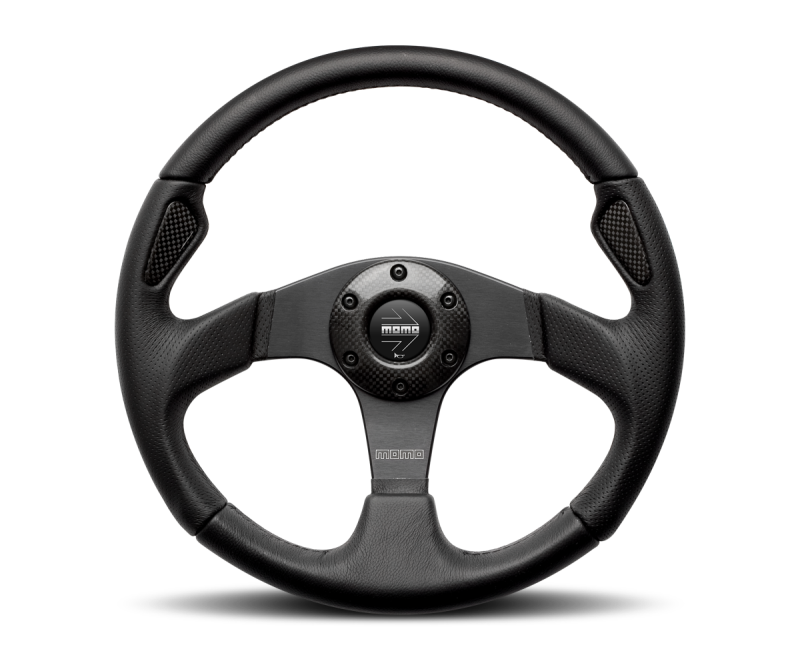 Momo Jet Steering Wheel 350 mm -  Black AirLeather/Black Spokes - Premium Steering Wheels from MOMO - Just $279! Shop now at WinWithDom INC. - DomTuned