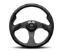 Momo Jet Steering Wheel 350 mm -  Black AirLeather/Black Spokes - Premium Steering Wheels from MOMO - Just $279! Shop now at WinWithDom INC. - DomTuned