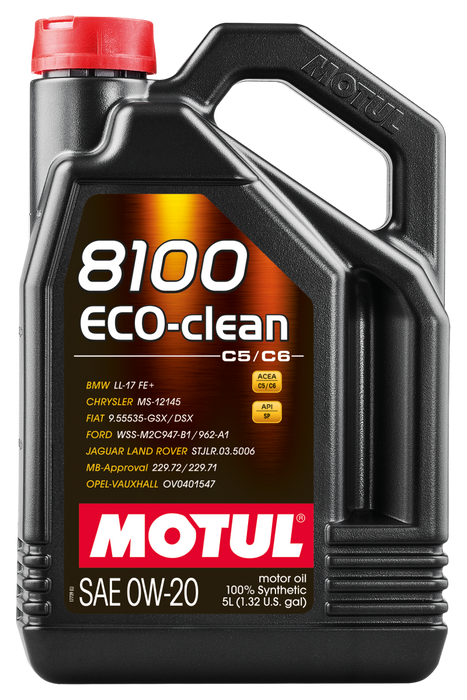 Motul 5L Synthetic Engine Oil 8100 0W20 Eco-Clean - Premium Motor Oils from Motul - Just $222.05! Shop now at WinWithDom INC. - DomTuned