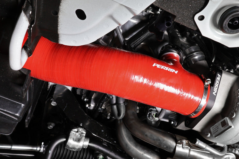 Perrin 2022+ Subaru WRX Red 3in Turbo Inlet Hose w/ Nozzle - Premium Hoses from Perrin Performance - Just $283.05! Shop now at WinWithDom INC. - DomTuned
