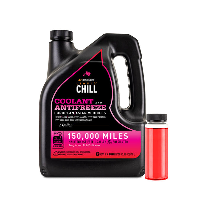 Mishimoto Liquid Chill EG Coolant, European/Asian Vehicles, Pink/Red - Premium Coolants from Mishimoto - Just $26.95! Shop now at WinWithDom INC. - DomTuned