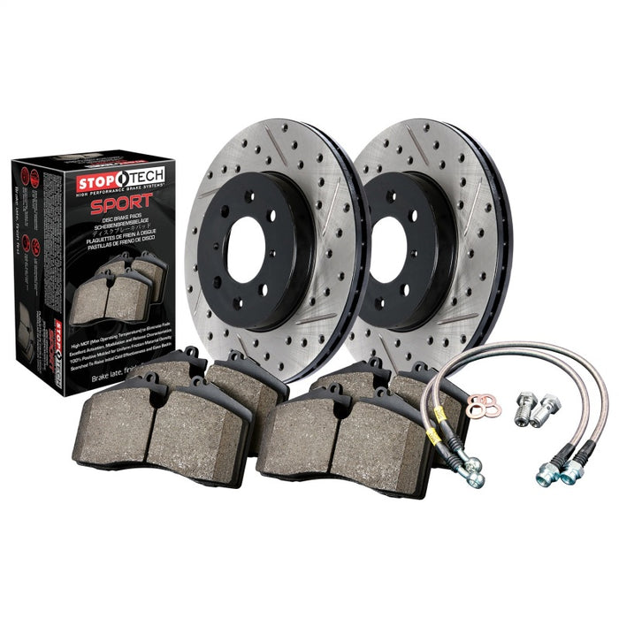 Sport Axle Pack, Drilled & Slotted, Front - Premium Brake Rotors - Slot & Drilled from Stoptech - Just $754.85! Shop now at WinWithDom INC. - DomTuned