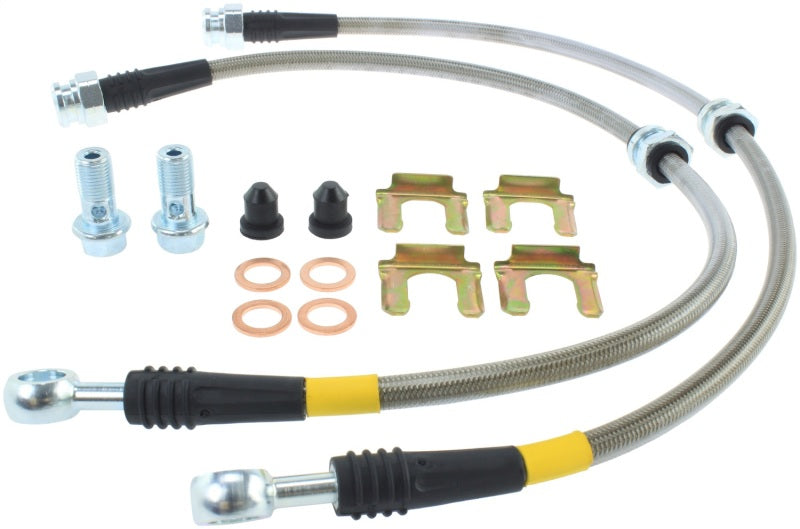 StopTech 00-05 Mitsubishi Eclipse / 01-05 Dodge Stratus Stainless Steel Front Brake Lines - Premium Brake Line Kits from Stoptech - Just $71.07! Shop now at WinWithDom INC. - DomTuned