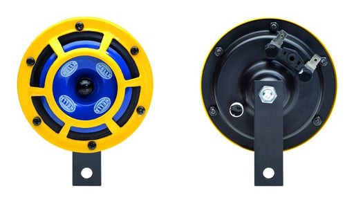 Hella Sharptone Horn Kit 12V 415/350Hz Yellow (3BB922000731 = H31000001) (Min Qty 360) - Premium Horns from Hella - Just $29.65! Shop now at WinWithDom INC. - DomTuned