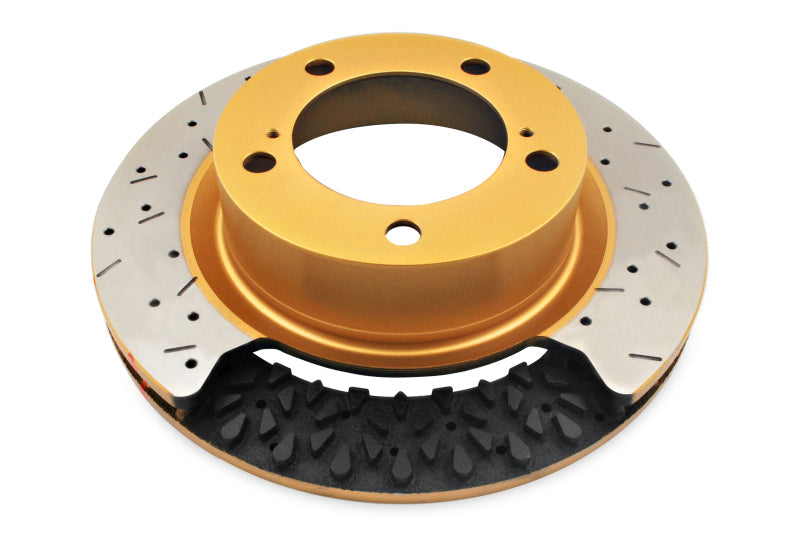 DBA 04-07 STi/2017 BRZ w/Perf. Pkg. 10 Hole Front Drilled/Slotted 5000 Series 2 Pc Rotor w/Gold Hat - Premium Brake Rotors - 2 Piece from DBA - Just $560.78! Shop now at WinWithDom INC. - DomTuned