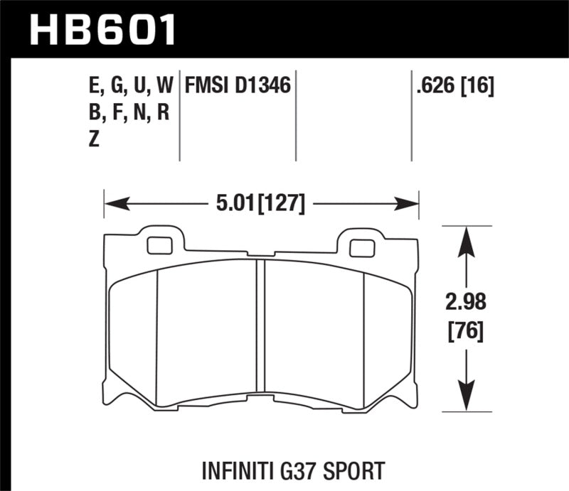 Hawk 10-11 Infiniti FX50 / 09-10 G37 / 09-10 Nissan 370Z DTC-60 Race Front Brake Pads - Premium Brake Pads - Racing from Hawk Performance - Just $259.19! Shop now at WinWithDom INC. - DomTuned