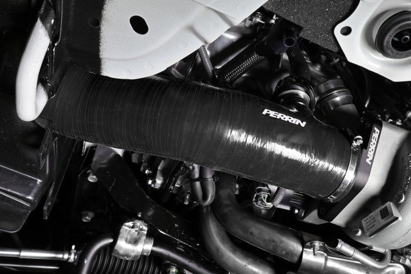 Perrin 2022+ Subaru WRX Black 3in Turbo Inlet Hose w/ Nozzle - Premium Hoses from Perrin Performance - Just $283.05! Shop now at WinWithDom INC. - DomTuned