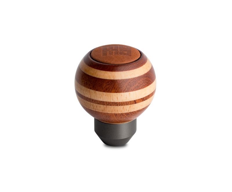 Momo Targa Heritage Shift Knob - Round Wood, Layered Mahogany and Beechwood, Leather Insert Top - Premium Shift Knobs from MOMO - Just $199! Shop now at WinWithDom INC. - DomTuned