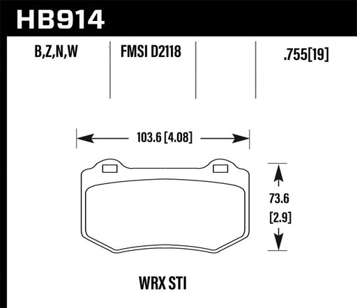 Hawk 2018 Subaru WRX STI HPS 5.0 Rear Brake Pads - Premium Brake Pads - Performance from Hawk Performance - Just $141.29! Shop now at WinWithDom INC. - DomTuned