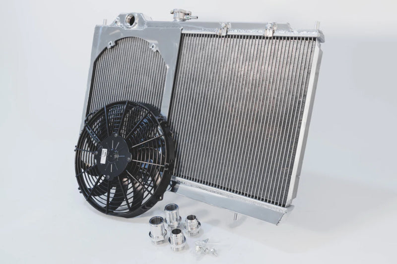 CSF 96-07 Mitsubishi Evo 4/5/6/7/8/9 Full-Slim Radiator w/12in Fan & Shroud/-16AN & Slip On Fitting - Premium Radiators from CSF - Just $579! Shop now at WinWithDom INC. - DomTuned