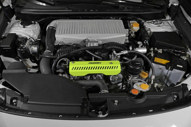Perrin 22-23 Subaru WRX Pulley Cover (Short Version - Works w/AOS System) - Neon Yellow - Premium Engine Covers from Perrin Performance - Just $84.15! Shop now at WinWithDom INC. - DomTuned