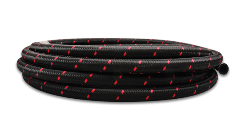 Vibrant -12 AN Two-Tone Black/Red Nylon Braided Flex Hose (5 foot roll) - Premium Hoses from Vibrant - Just $55.99! Shop now at WinWithDom INC. - DomTuned