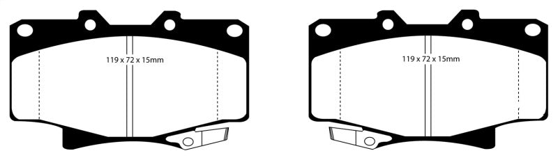 EBC 96-97 Lexus LX450 4.5 Yellowstuff Front Brake Pads - Premium Brake Pads - Performance from EBC - Just $128.87! Shop now at WinWithDom INC. - DomTuned