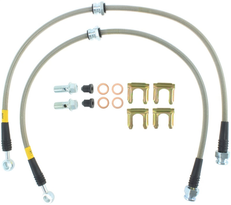 StopTech 95-99 Mitsubishi Eclipse Stainless Steel Front Brake Lines - Premium Brake Line Kits from Stoptech - Just $76.37! Shop now at WinWithDom INC. - DomTuned