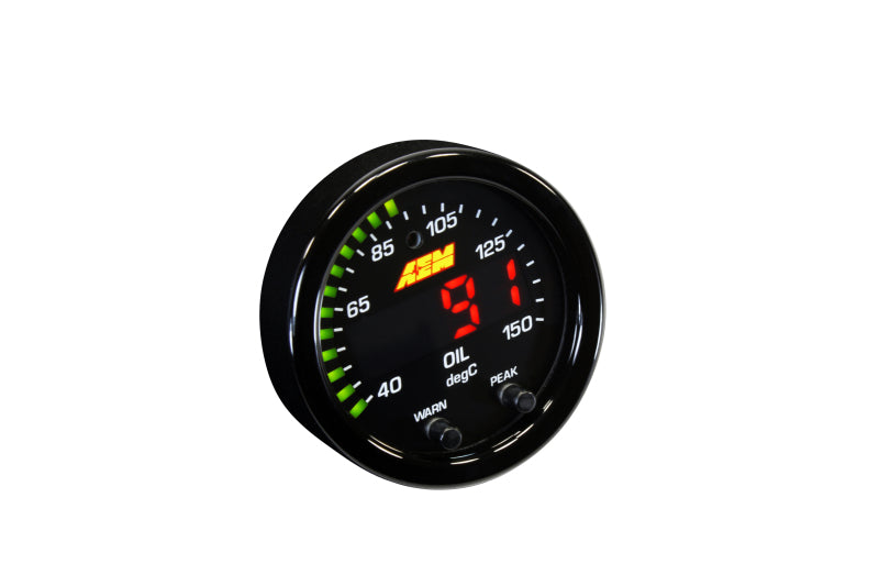 AEM X-Series Temperature 100-300F Gauge Kit (ONLY Black Bezel and Water Temp. Faceplate) - Premium Gauges from AEM - Just $215.95! Shop now at WinWithDom INC. - DomTuned