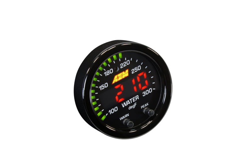 AEM X-Series Temperature 100-300F Gauge Kit (ONLY Black Bezel and Water Temp. Faceplate) - Premium Gauges from AEM - Just $215.95! Shop now at WinWithDom INC. - DomTuned