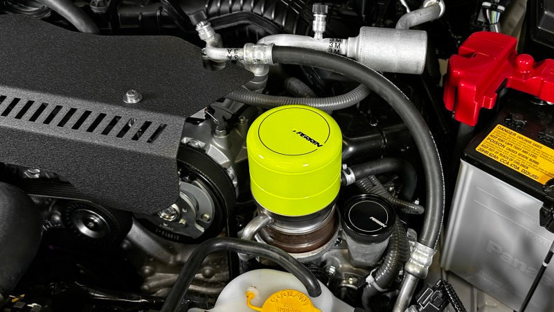 Perrin 2015+ Subaru WRX/STI Oil Filter Cover - Neon Yellow - Premium Oil Filters from Perrin Performance - Just $83.30! Shop now at WinWithDom INC. - DomTuned