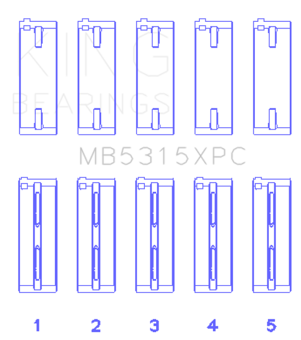 King 1992+ Mitsubishi 4G63/4G64 EVO I-IV (Size STDX) Coated Performance Main Bearing Set