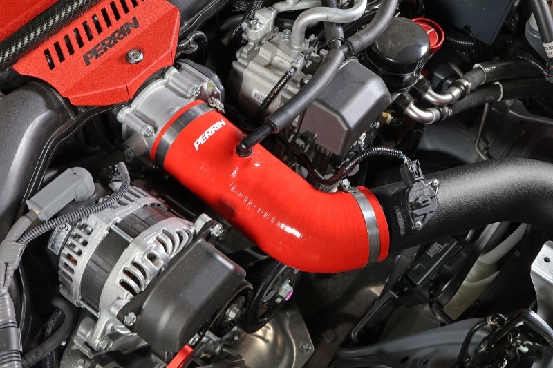 Perrin 22-23 Subaru BRZ/Toyota GR86 Silicone Inlet Hose (3in. ID / SS Wire) - Red - Premium Hoses from Perrin Performance - Just $148.75! Shop now at WinWithDom INC. - DomTuned