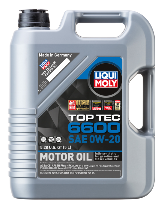 LIQUI MOLY 5L Top Tec 6600 Motor Oil SAE 0W20 - Premium Motor Oils from LIQUI MOLY - Just $227.96! Shop now at WinWithDom INC. - DomTuned