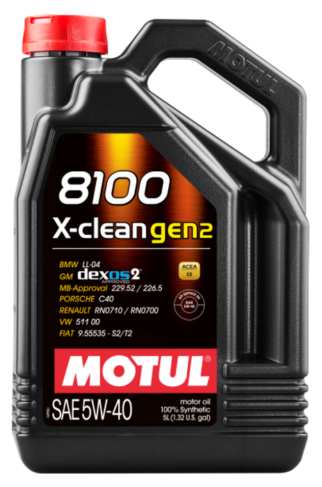 Motul 5L Synthetic Engine Oil 8100 X-CLEAN Gen 2 5W40