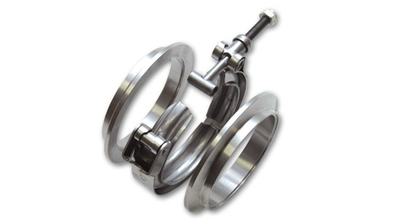 Vibrant T304 SS V-Band Flange Assembly for 5in O.D. Tubing incl 2 V-Band flanges & 1 V-Band Clamp