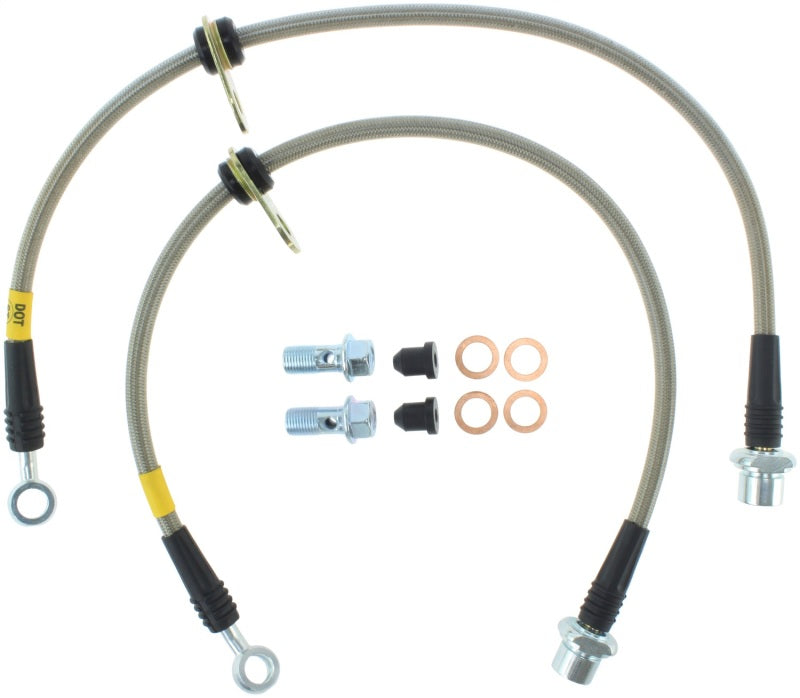 StopTech 94-99 Toyota Celica Front Stainless Steel Brake Lines - Premium Brake Line Kits from Stoptech - Just $92.39! Shop now at WinWithDom INC. - DomTuned