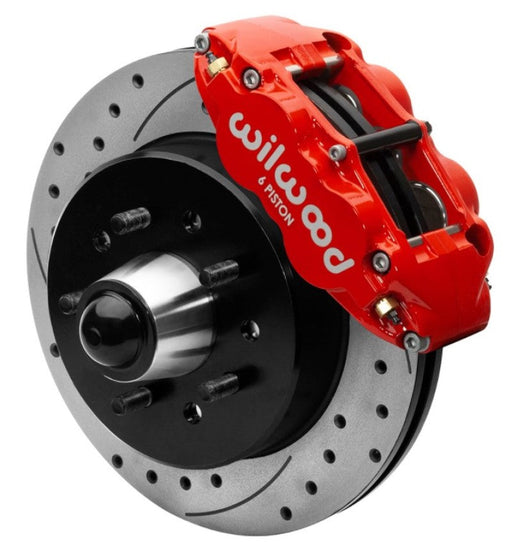 Wilwood Forged Narrow Superlite 6R Front Big Brake Kit 12.19in Drilled Rotors 88-98 C1500 - Red - Premium Big Brake Kits from Wilwood - Just $1373.30! Shop now at WinWithDom INC. - DomTuned