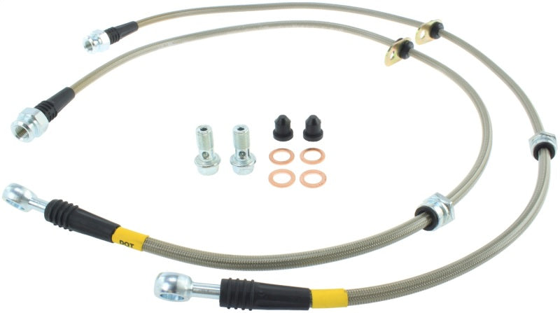 StopTech 08-10 EVO X AWD Stainless Steel Front Brake Lines - Premium Brake Line Kits from Stoptech - Just $96.51! Shop now at WinWithDom INC. - DomTuned