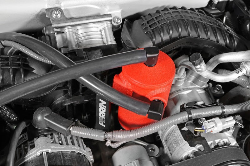 Perrin 22-23 Subaru WRX Air Oil Separator - Red - Premium Oil Separators from Perrin Performance - Just $399.50! Shop now at WinWithDom INC. - DomTuned