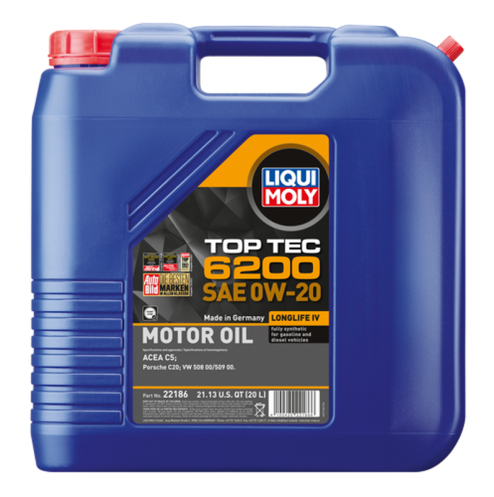 LIQUI MOLY 20L Top Tec 6200 Motor Oil SAE 0W20 - Premium Motor Oils from LIQUI MOLY - Just $300.99! Shop now at WinWithDom INC. - DomTuned
