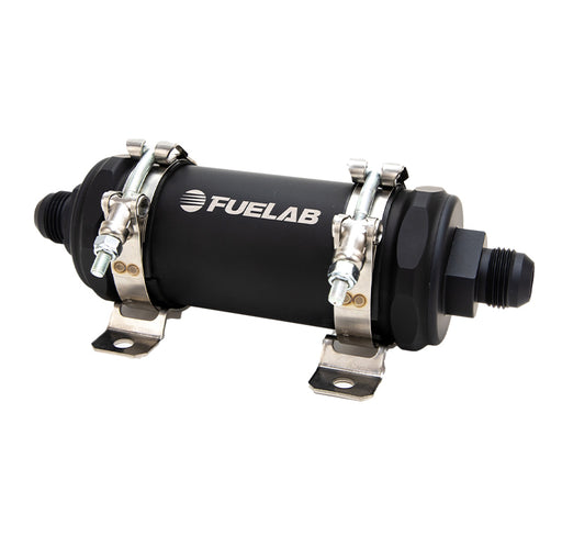 Fuelab PRO Series In-Line Fuel Filter (10gpm) -12AN In/-12AN Out 100 Micron Stainless - Matte Black - Premium Fuel Filters from Fuelab - Just $243! Shop now at WinWithDom INC. - DomTuned